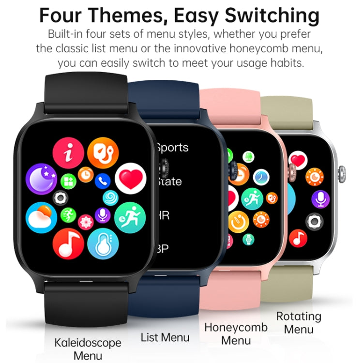 Bluetooth Talk HD Large Screen Heart Rate Oxygen Monitoring Multi-Sport Mode Smart Watch(Black)