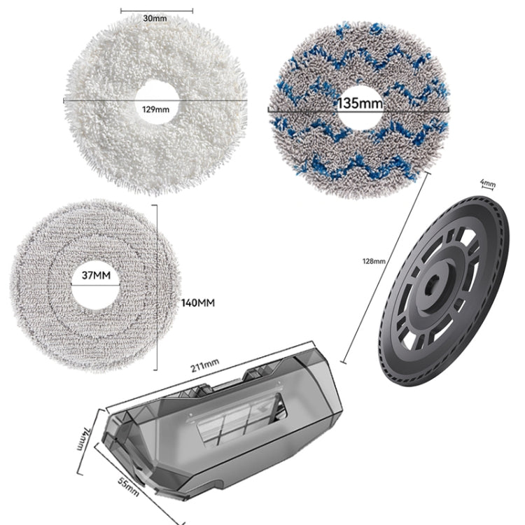 For Dreame X40 / X40 Pro Robot Vacuum Replacement White Rag