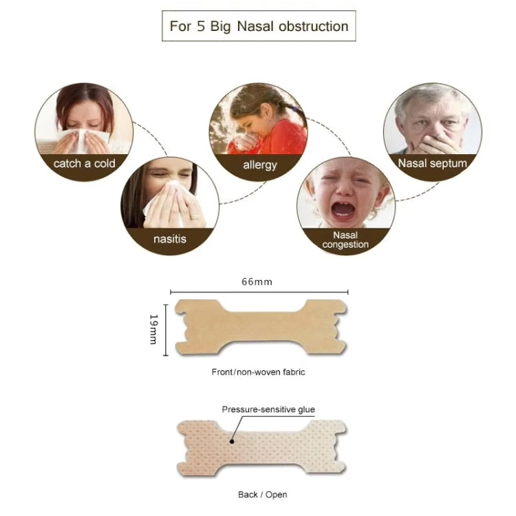 120pcs /Pack 66 X 19mm Nasal Strips To Improve Sleep, Reduce Snoring And Relieve Nose Congestion