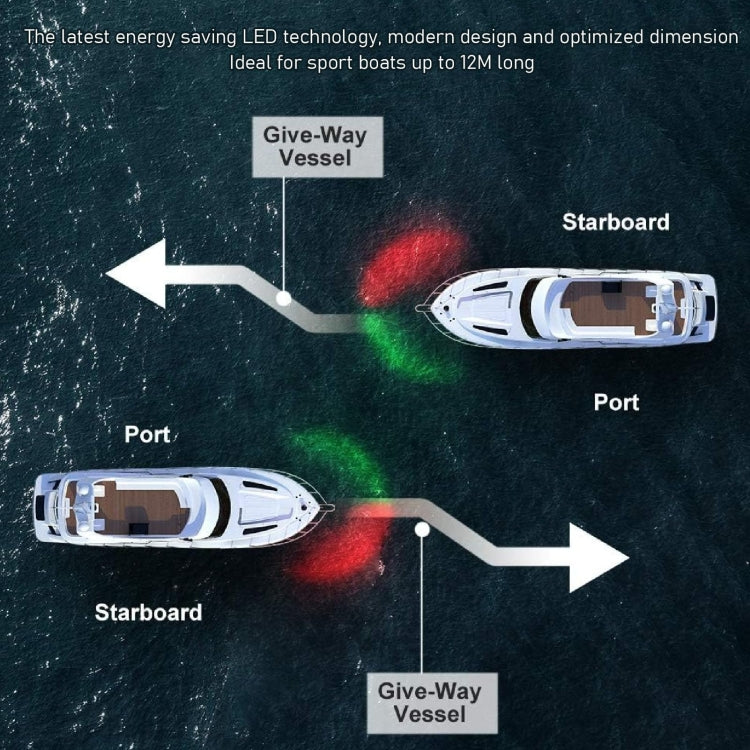 Marine Navigation Warning Light Signal LED Yacht Light, Color: Silver Shell Green
