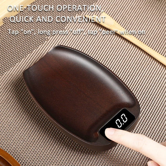 100g/0.1g   Wood Electronic Tea Coffee Scale Kitchen Bar Scale(Ebony)