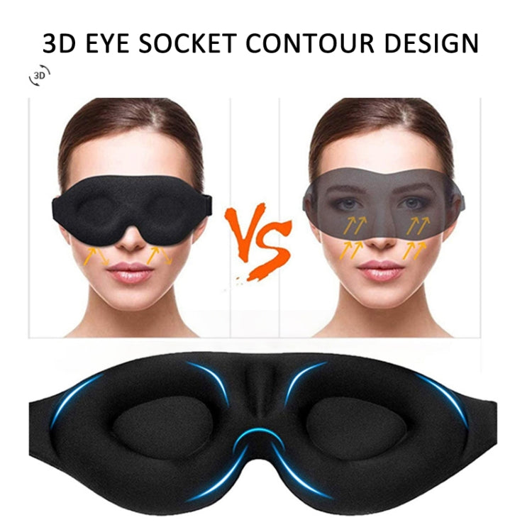 4 In 1 3D Sleep Eye Mask Memory Foam Non-pressure Shading Sleeping Blindfold(Blue)