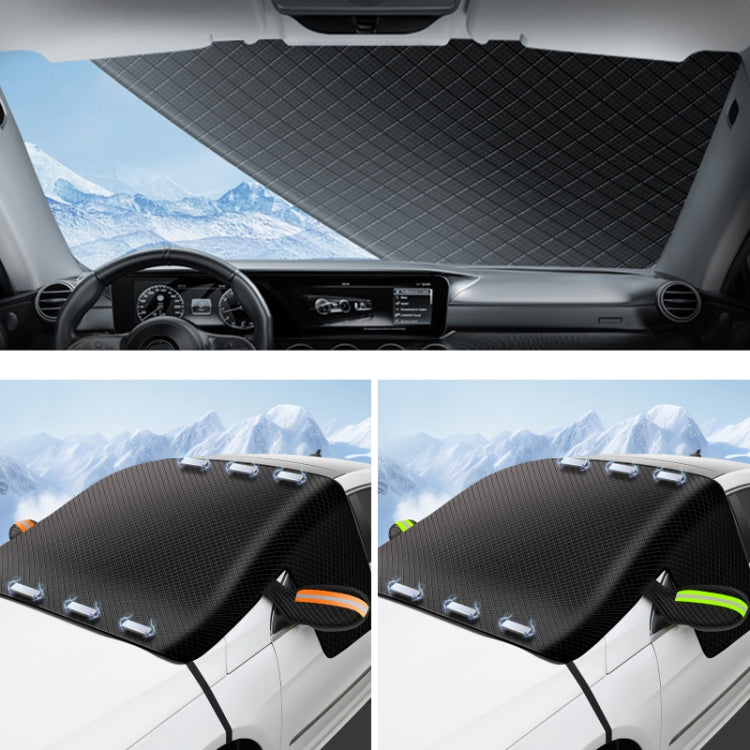 Car Magnetic Front Sunscreen Water-resistant Thick Snow Shield(Orange)