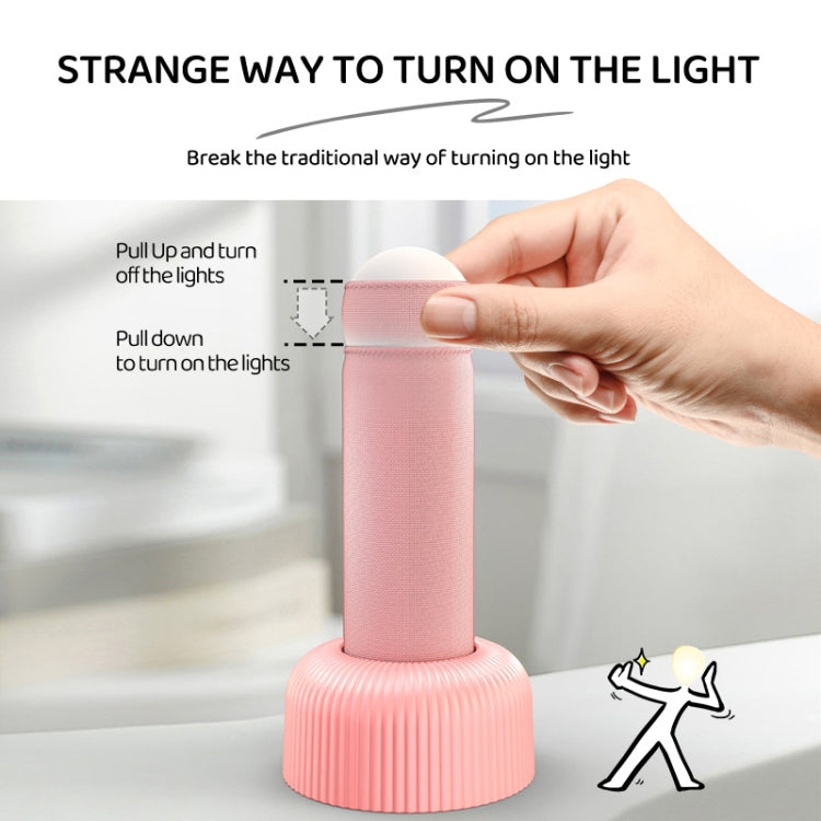 Hand Pull Night Light Rechargeable Bedroom Bedside Sleeping Lamp(Pink)