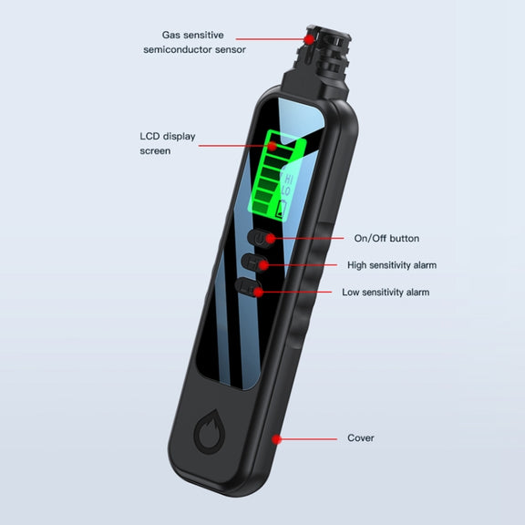 Portable Flammable Gas Methane Leak Detector Alarm(Black)