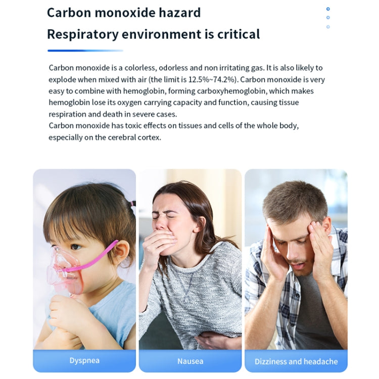 Portable Carbon Monoxide Detector Outdoor Home Detection Alarm(Gray)