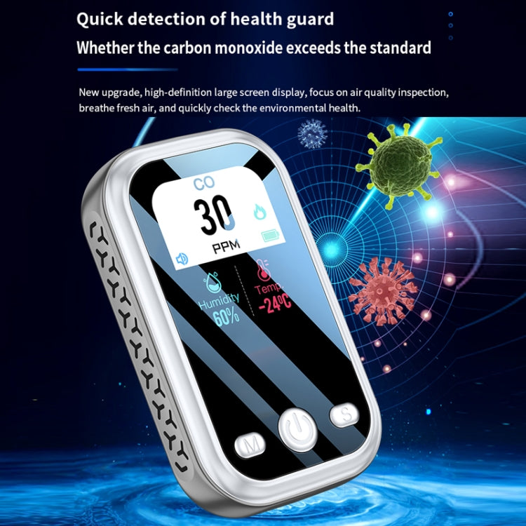 Portable Carbon Monoxide Detector Outdoor Home Detection Alarm(Gray)