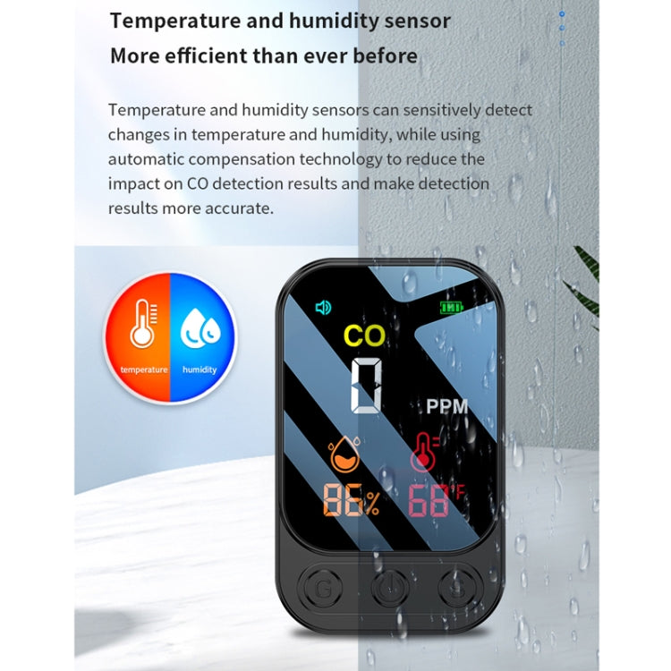 3 In 1 Multifunctional Portable Carbon Monoxide Detector(White)