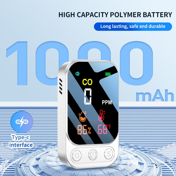 3 In 1 Multifunctional Portable Carbon Monoxide Detector(White)