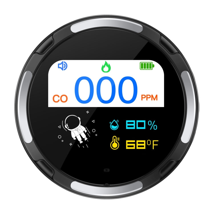 Portable Water-resistant Carbon Monoxide Alarm Detector(Black)