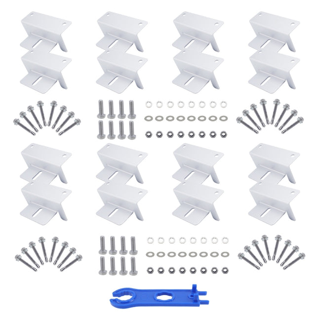 113pcs /Set RV Yacht Solar Panel Z-Shaped Aluminum Alloy Bracket(White)