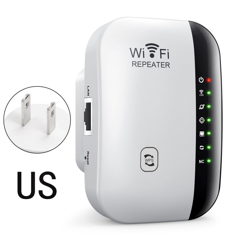 300Mbps Wireless WIFI Repeater 2.4G Route Signal Amplifier 7 Lights Version, Spec: US Plug
