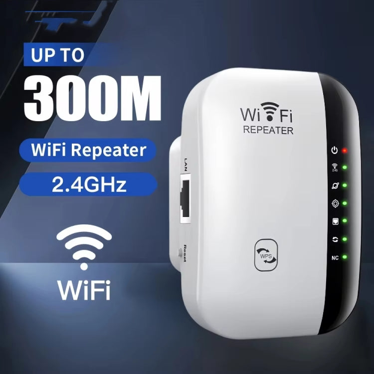 300Mbps Wireless WIFI Repeater 2.4G Route Signal Amplifier 7 Lights Version, Spec: EU Plug