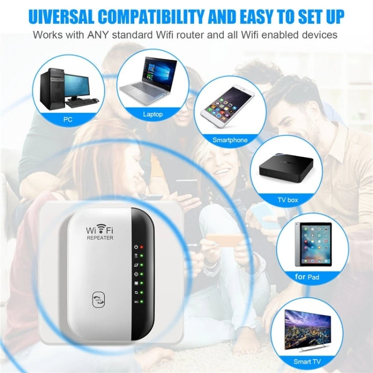 300Mbps Wireless WIFI Repeater 2.4G Route Signal Amplifier 7 Lights Version, Spec: AU Plug