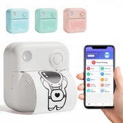 200DPI Mini Label Printer Thermal Inkless Black And White Printer With 1 Roll Printing Paper(Blue)