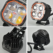 LED Motorcycle Spotlight With Red Devil Eye Spotlight High and Low Beam External Headlight