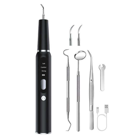 Pet Ultrasonic Teeth Cleaner Dog Electric Teeth Cleaning Tool Home Dentistry Tartar Remover(Black)