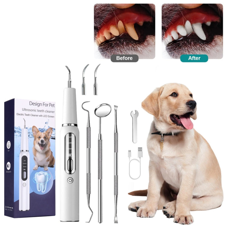 Pet Ultrasonic Teeth Cleaner Dog Electric Teeth Cleaning Tool Home Dentistry Tartar Remover(Black)