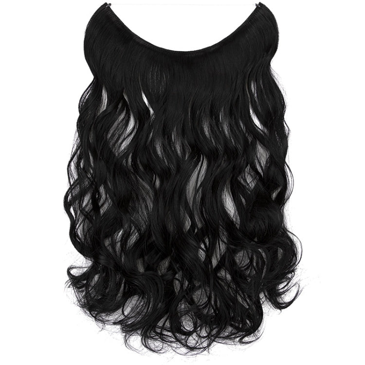 Fishing Line Hair Curtain Long Curly Wig Seamless Hair Extension(1BJ)