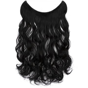 Fishing Line Hair Curtain Long Curly Wig Seamless Hair Extension(1BJ)
