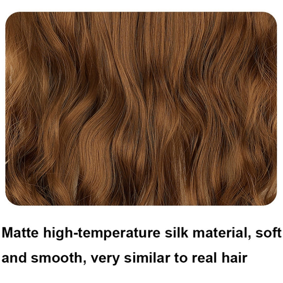 Fishing Line Hair Curtain Long Curly Wig Seamless Hair Extension(1BJ)