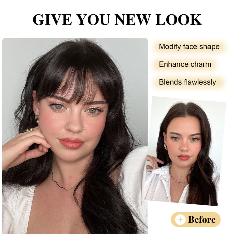 Chemical Fiber Wigs Thin Air Bangs Clip-on Wigs, Color: Light Brown No Sideburns