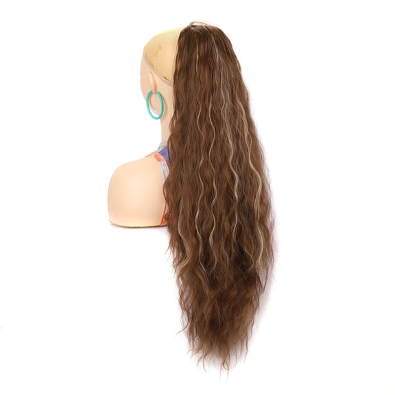 Ladies Extended Woolly Curly Rope Pulling Mesh Ponytail Wig, Color: 10H24#