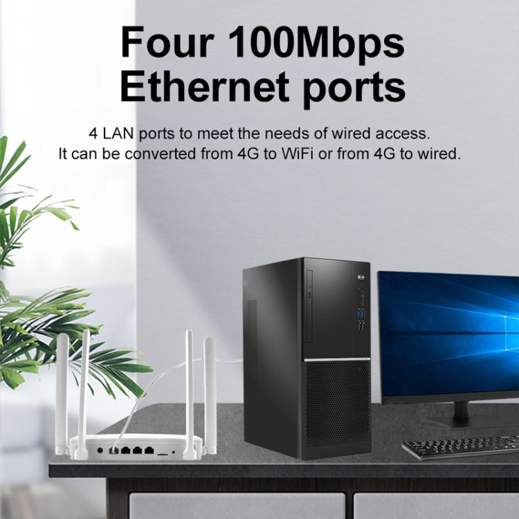 4G CPE Wireless Plug-In Router WiFi 6 Network Hotspot, EU Plug(White)