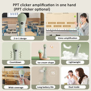 Oubai Z10 Bluetooth Wireless Microphone Voice Megaphone For Teacher, Version: PPT Clicker Version