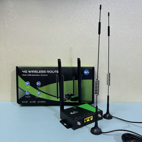 4G Wireless Plug-in Router Detachable Extension Antenna LTE Monitoring Network WiFi Hotspot, EU Plug(Black)