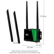 4G Wireless Plug-in Router Detachable Extension Antenna LTE Monitoring Network WiFi Hotspot, EU Plug(Black)