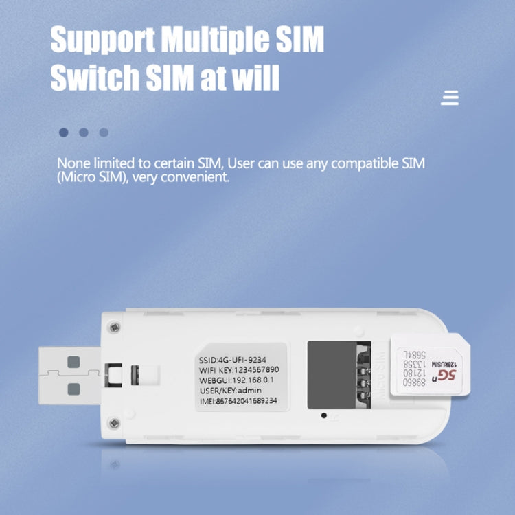 Asian Version U8-5M 4G WiFi Dongle USB Plug-In Router Mobile Hotspot