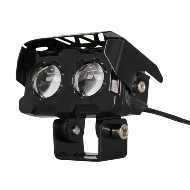 12W Motorcycle Spotlight High Bright Two Color Modified External Water-resistant LED Lens Headlight(Flashing