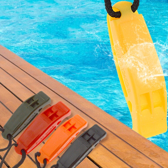 Dual-Frequency Outdoor Survival Whistle With Built-In Lanyard(Yellow)
