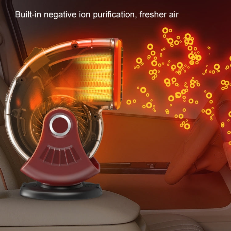 Portable Car Heater Small Fan Defogger, Color: 12V Red
