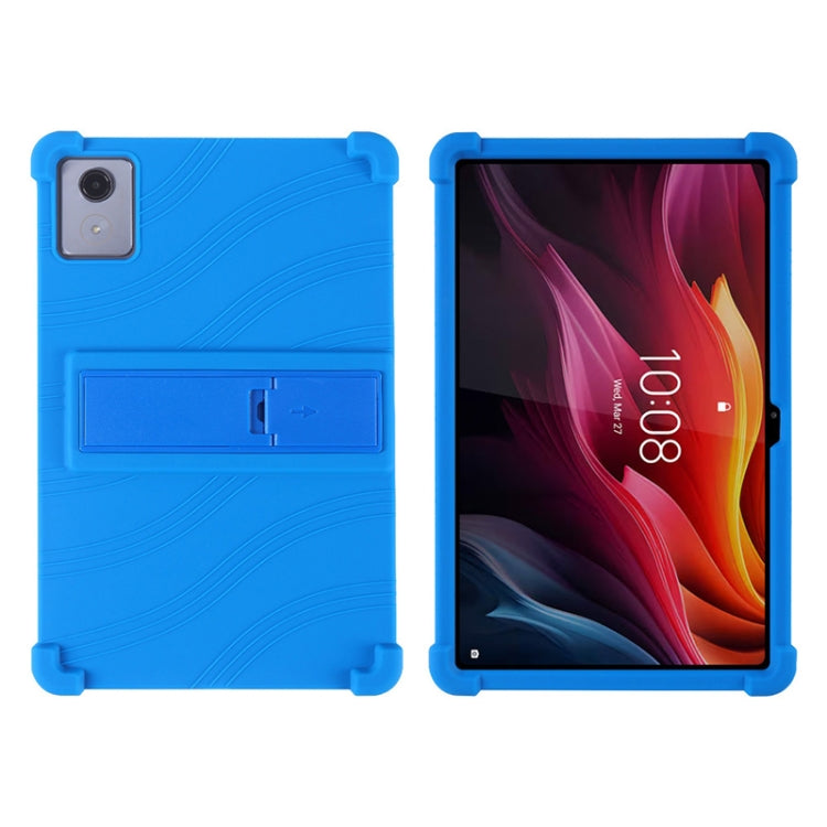 For Lenovo Tab K11 Plus Shockproof Silicone Tablet Protective Case With Holder(Blue)