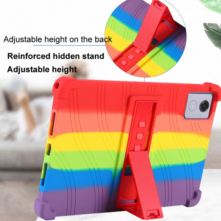 For Lenovo Tab K11 Plus Shockproof Silicone Tablet Protective Case With Holder(Black)