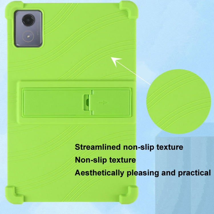 For Lenovo Tab K11 Plus Shockproof Silicone Tablet Protective Case With Holder(Black)