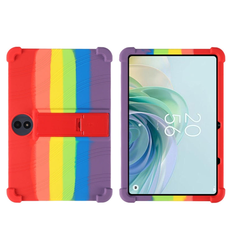 For TCL TAB 11 Gen 2 Shockproof Silicone Tablet Protective Case With Holder(Rainbow Color)