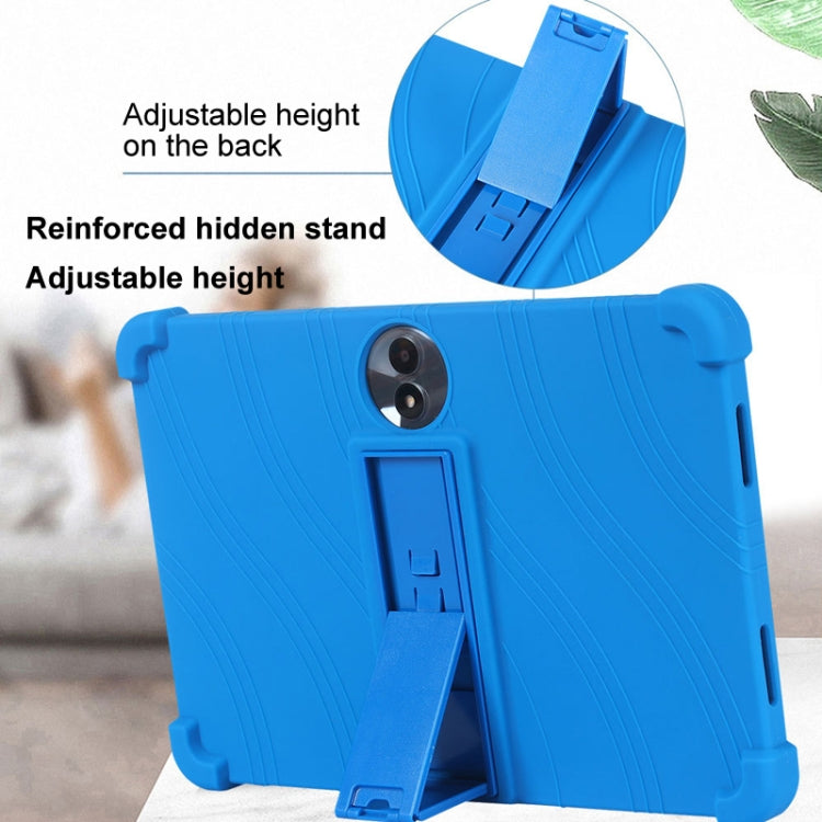 For TCL TAB 11 FE Shockproof Silicone Tablet Protective Case With Holder(Black)