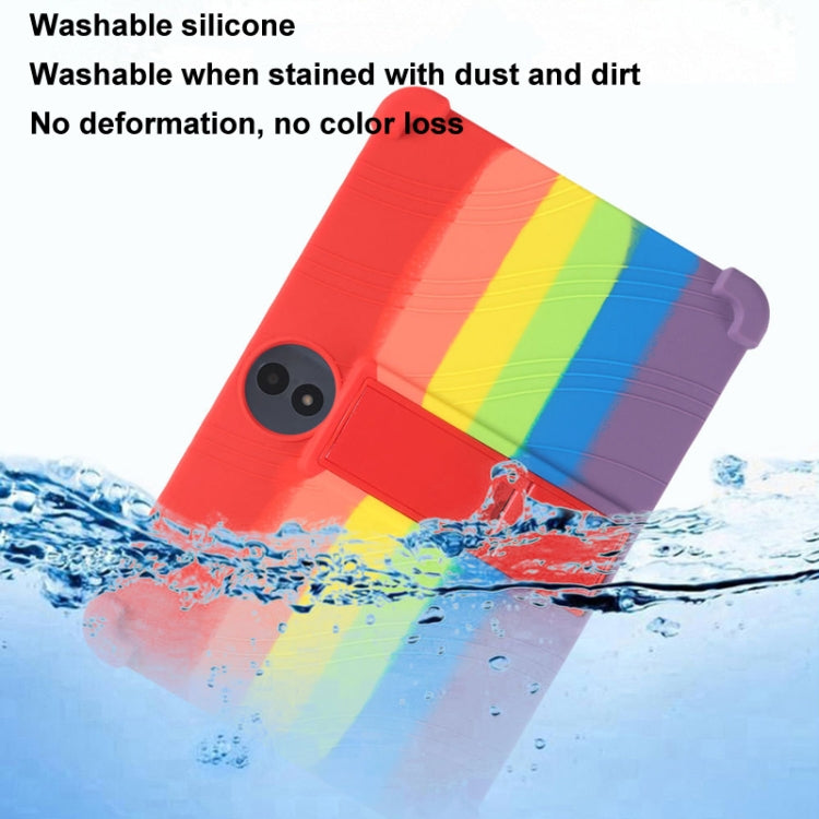 For TCL TAB 11 FE Shockproof Silicone Tablet Protective Case With Holder(Rose Red)
