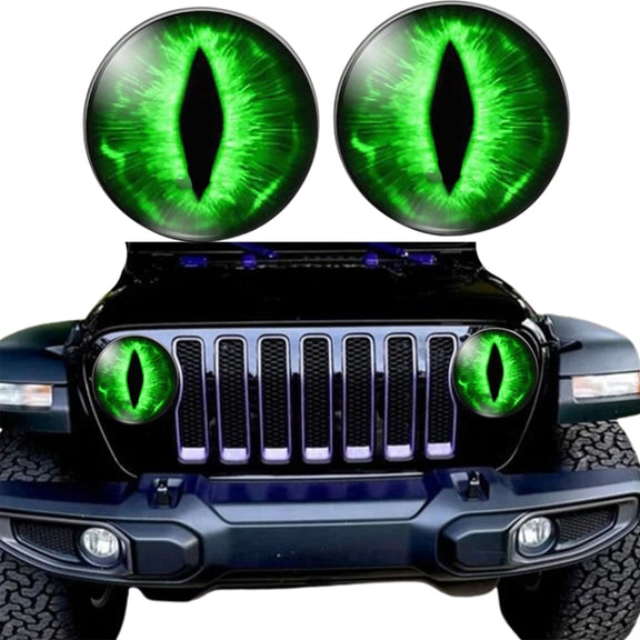 1pair Beast Eyes Headlight Decorative Stickers Off-Road Vehicle Front Lights Stereo Decals, Style: 4