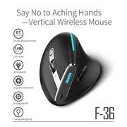 ZELOTES F36 9-Keys Vertical Grip Ergonomic Programming Dual Bluetooth + 2.4G Wireless Mouse(White)