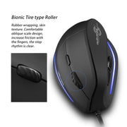 ZELOTES T20 6-Keys Vertical Grip Ergonomic Laptop Wired Mouse(Black)