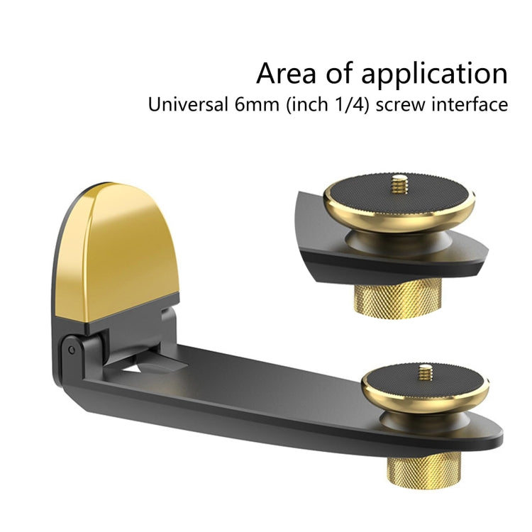 Aluminum Alloy Pan Head Adjustable Foldable Projector Wall Mount(Coffee Gold)