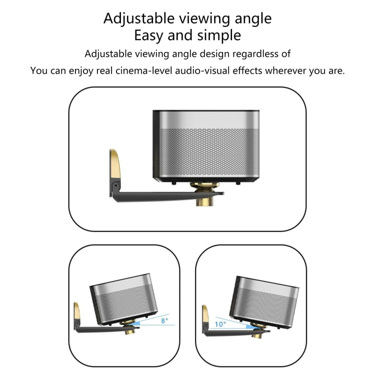 Aluminum Alloy Pan Head Adjustable Foldable Projector Wall Mount(Coffee Gold)