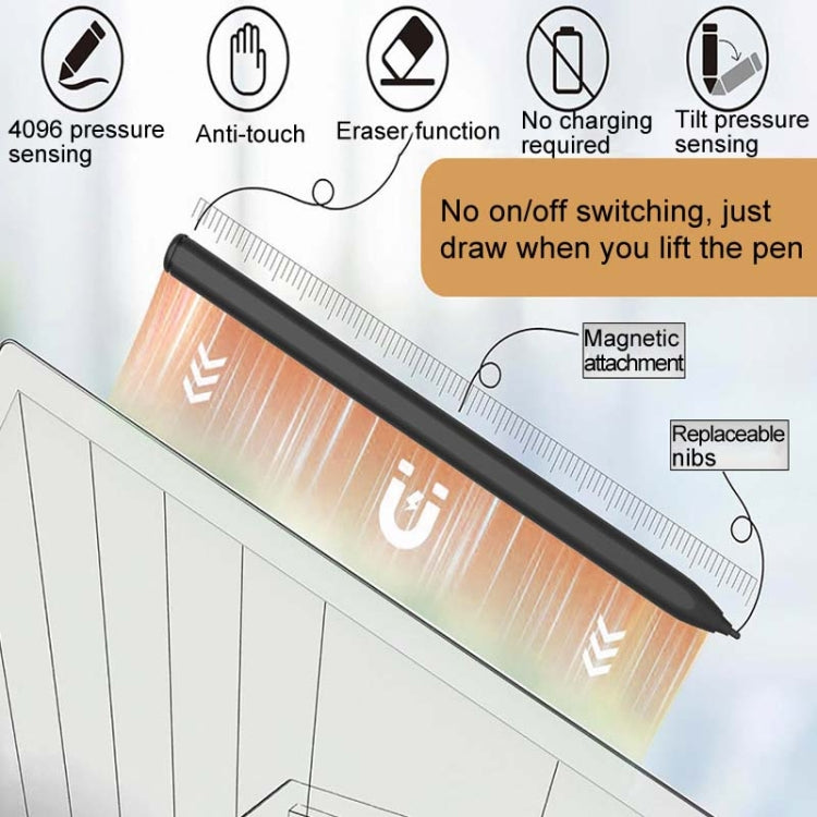 4096 Grade Pressure Sensitive EMR Stylus, Style: D-001 Pen Clip+5 POM Tips+1 Pen Clip