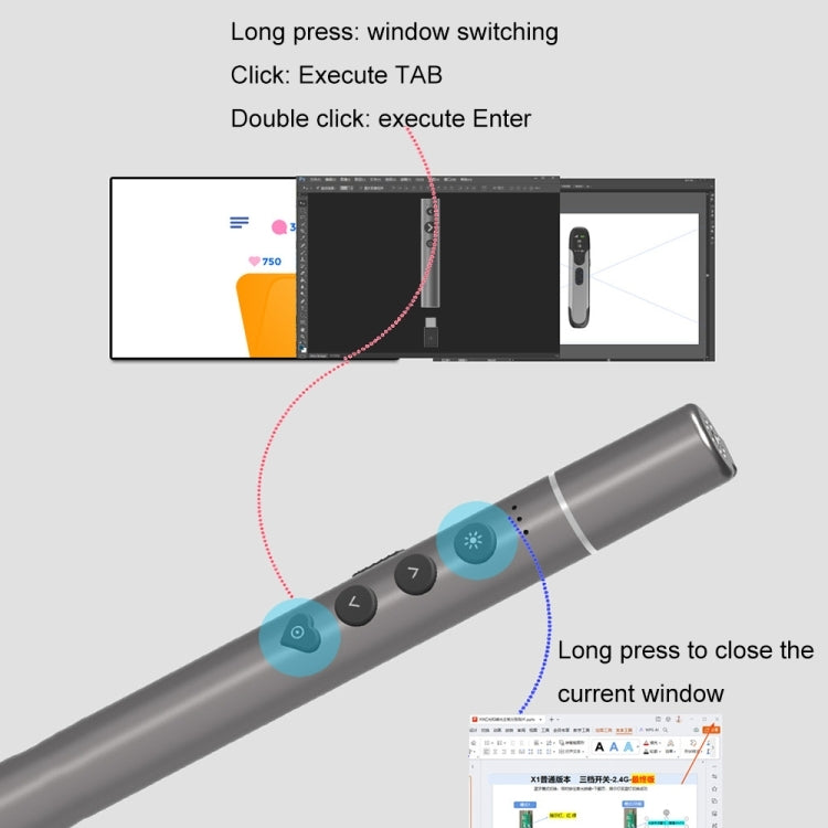 Multifunctional Conference Teaching Page Turning Pen Laser Pointer Without Telescopic
