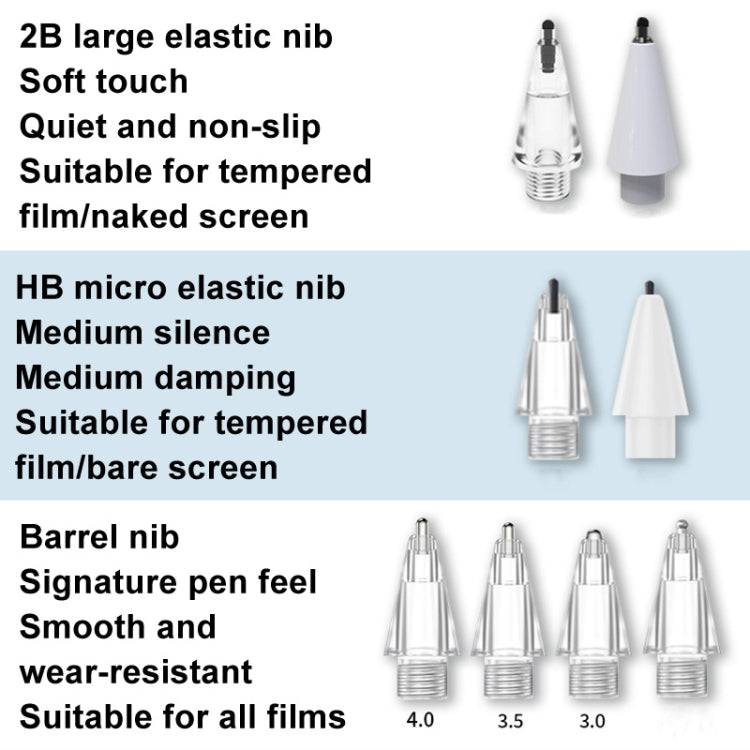 For Huawei M-Pencil 2 / 3 Mute Damping Anti-slip Replacement Nibs, Style: 4.0 Long Pin Transparent