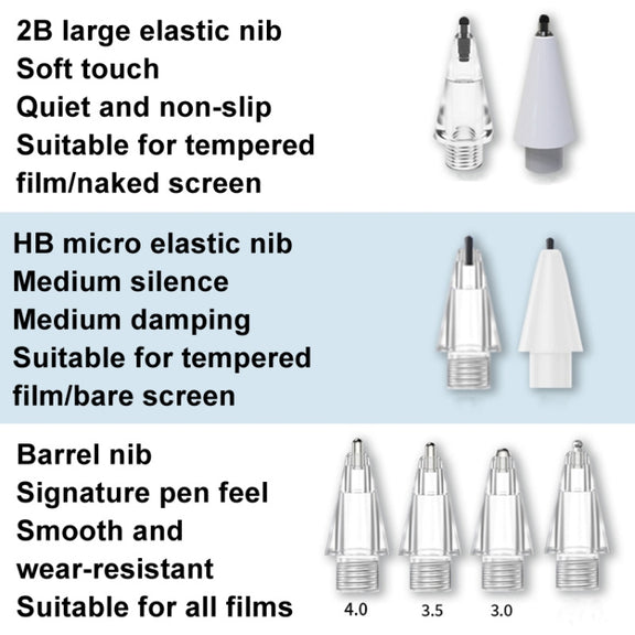 For Huawei M-Pencil 2 / 3 Mute Damping Anti-slip Replacement Nibs, Style: 4.0 Long Pin Transparent